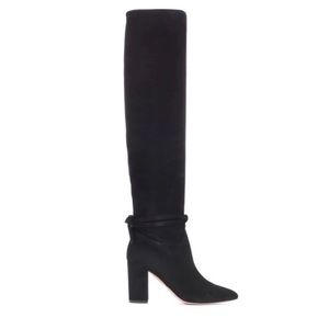 Aquazzura Milano 85 Suede Boot Black